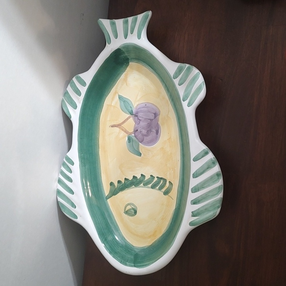 CALECA Dinnerware Fish Plate Frutta Shallow CERAMIC Bowl Dish, Made In Italy